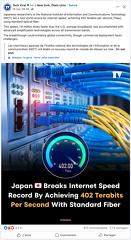 Record débit Japon fibre optique