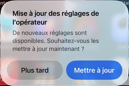 Mise À Jour Réglage Opérateur Free IOS 26.2