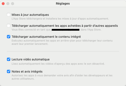 Réglages App Store macOS Sonoma b3