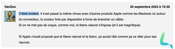 Commentaire VanZoo iPhone 15 Pro qui s'effritent