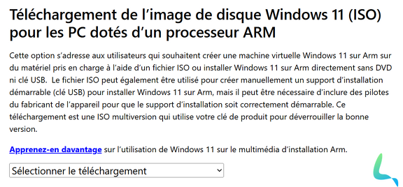 ISO de Windows 11 ARM64 officielles disponibles sur le site de Microsoft