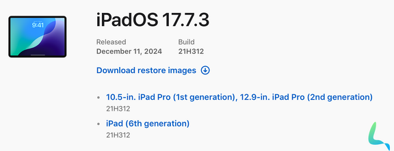 Disponibilité iPadOS 17.7.3