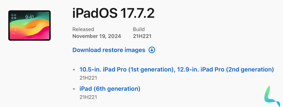 Disponibilité iPadOS 17.7.2