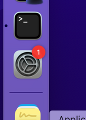 Pastille rouge réglages macOS