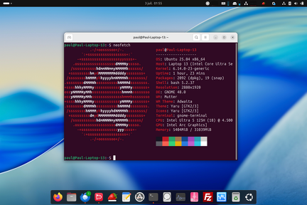 Bureau Ubuntu 25.04 Framework Laptop 13 20250703