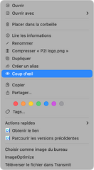Menu contextuel macOS Quick Look