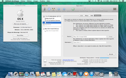 OS X Mavericks restauration image Mac OS X Snow Leopard sur clé USB