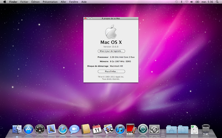 MacBook 2009 sous Mac OS X 10.6.8