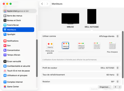 Affichage étendu macOS 26.4 beta 1