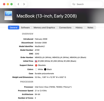 MacBook 2008 Mactracker