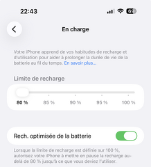 Limite de charge iPhone