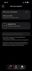 Installation watchOS 27 Apple Watch S9