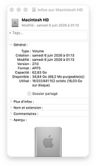 Poids macOS 27 b1 après une fresh install