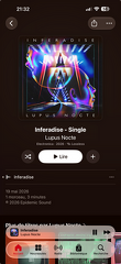 Inferadise sur Apple Music iOS