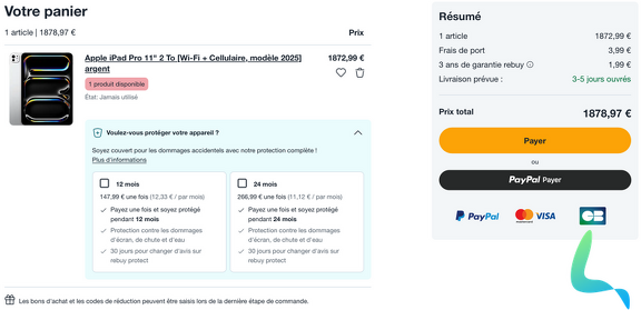 reBuy prix iPad Pro M5 11 pouces 2To cellulaire